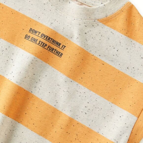 ZARA Kids | Orange | STRIPED TEXTURED T-SHIRT - Picture 4 of 8